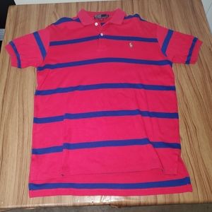 Vintage Polo Ralph Lauren Shirt Mens Medium Pink Striped  R.L.P.C Small Pony